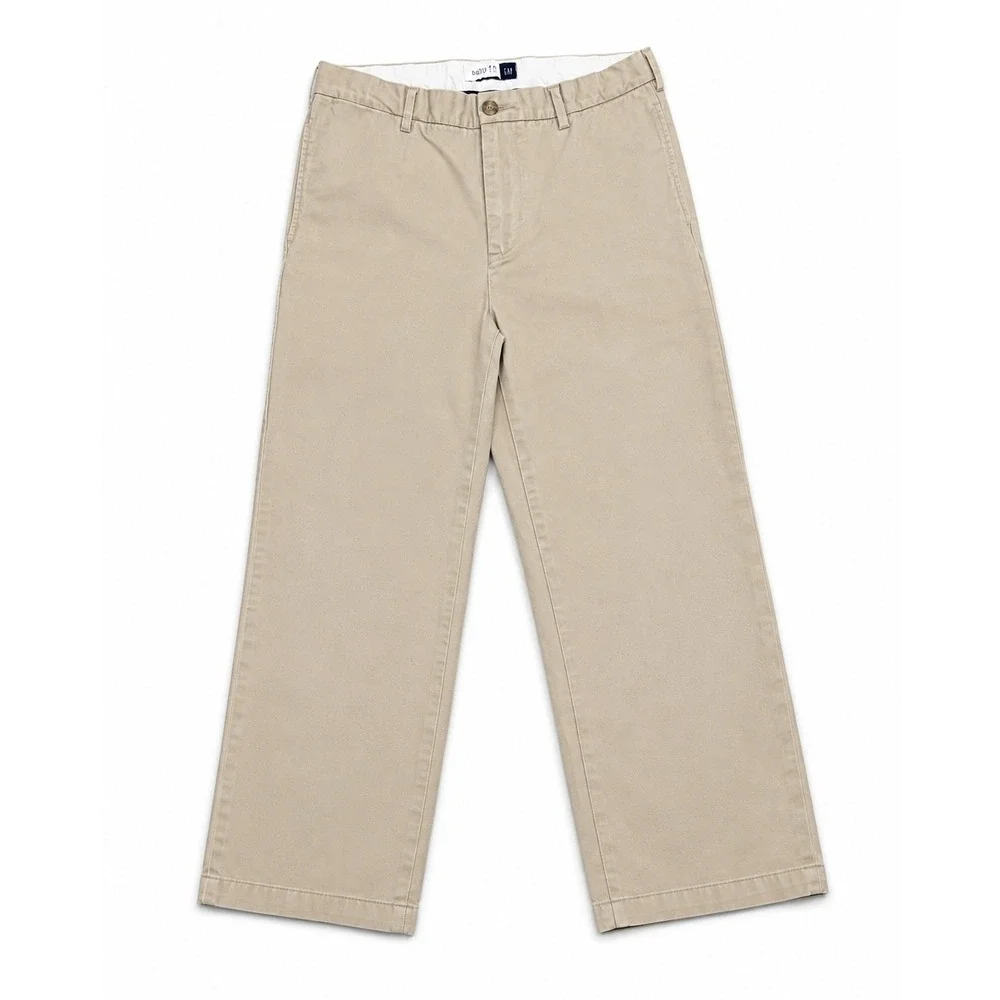 Gap Kids Easy Fit Chino Pants Khaki Tan Size 14 Husky Cotton Twill 303031